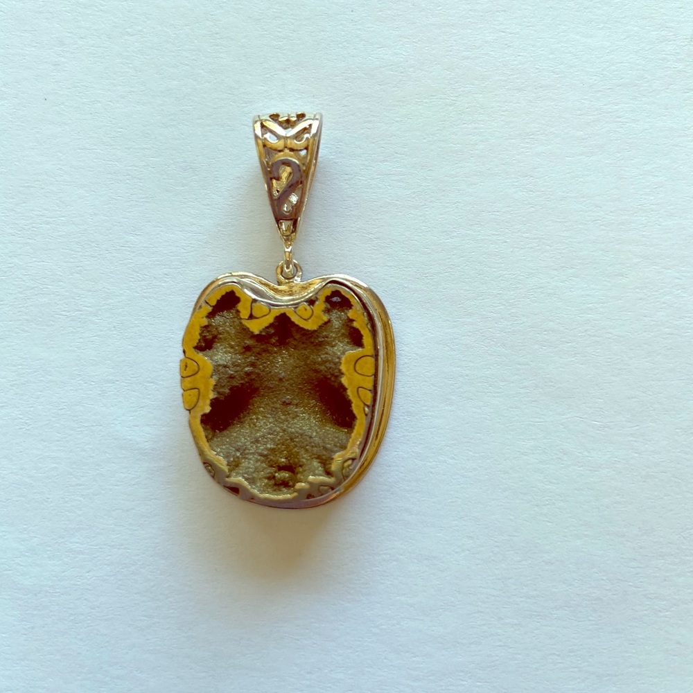 Pyritized geode pendant